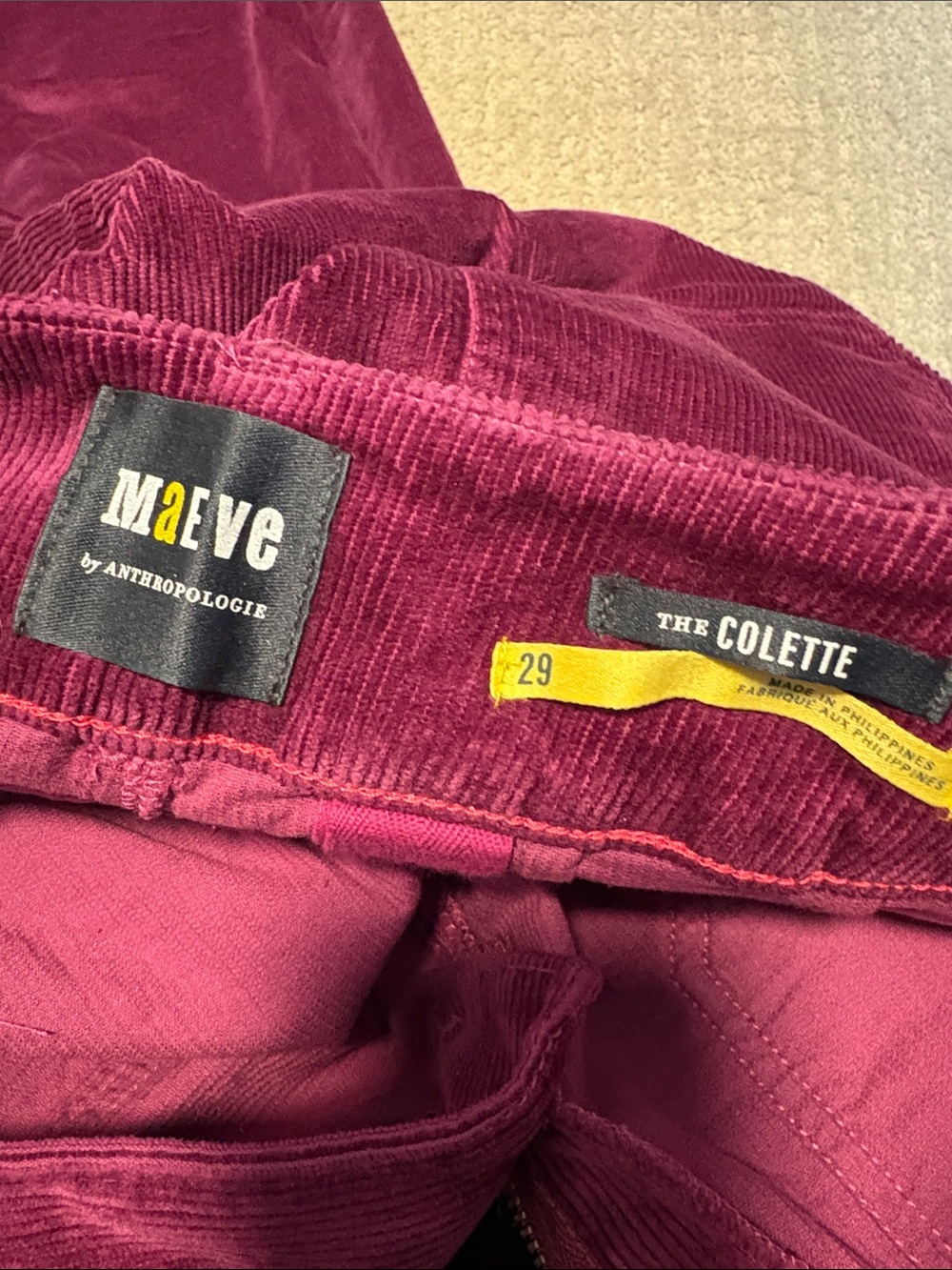 MAEVE - The Collette - Wide-Leg Corduroy Pants in Deep Magenta - Picture 2 of 3